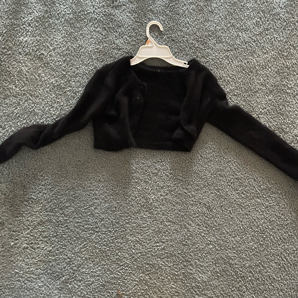 mini crop black cardigan